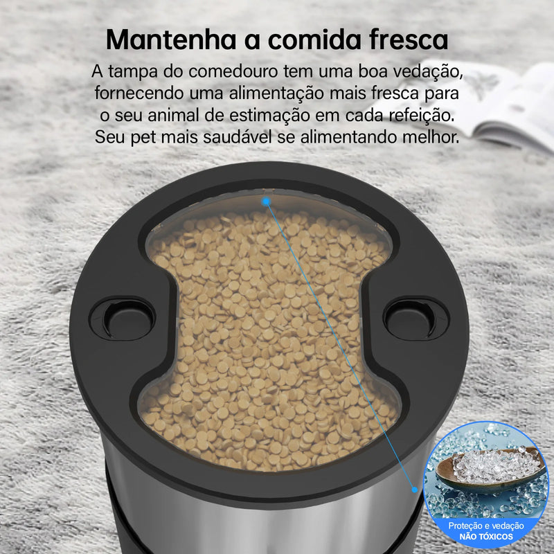 Newpet Comedouro para gato ou cachorro de 5 litros com microfone